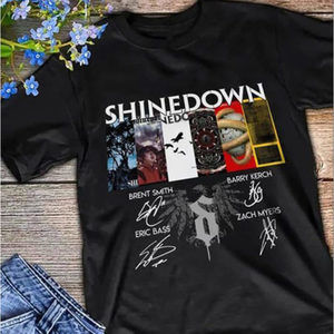 Shine Down Planet Zero Tour Shirt Shinedown Band Collage Album Signed Shirt 1